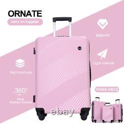 Lightweight Luggage Set 20In24In28In. (Pink) with Spinner Wheels