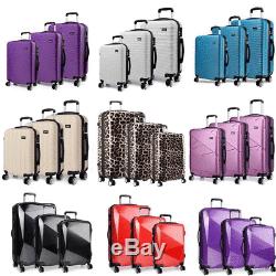 Lightweight Suitcase 4 Wheel Luggage Travel Trolley Case Hardshell 3 Of Set