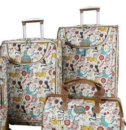 Lily Bloom Furry Friends Luggage Set 2 Piece Collection Spinner New 24 & 28