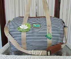 Lily Bloom Tara Overnight Duffel Travel Bag Riley Backpack Navy Stripe Set NWT