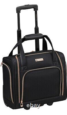 London Fog Bromley Softside Expandable Spinner Luggage, Black, 4PC set