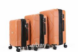 Luggage 3 Piece PEACH Dual Spinning Spinner Hardshell Lock 20 24 28 Expandable
