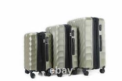 Luggage 3 Piece Set Silver 360 Dual Spinning Spinner Hardshell Lock 20 24 28