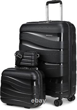 Luggage Carry On Suitcase Sets, Expandable PP Hard Shell Suitcase with Spinner W