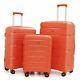Luggage Expandable(only 28) Suitcase Pp Material With Tsa 3 Piece Set Orange
