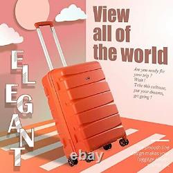 Luggage Expandable(only 28) suitcase PP material with TSA 3 piece set Orange