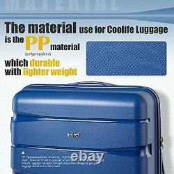 Luggage Expandable(only 28) suitcase PP material with TSA 3 piece set Orange