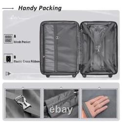 Luggage Set 3-Piece Hardside Suitcase Expandable Spinner Wheels TSA Lock Gray