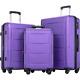 Luggage Set 3-piece Hardside Suitcase Expandable Spinner Wheels Tsa Lock Purple