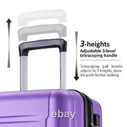 Luggage Set 3-Piece Hardside Suitcase Expandable Spinner Wheels TSA Lock Purple