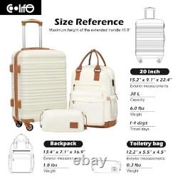 Luggage Set 3 Piece Luggage Set Carry On Suitcase 3 piece set (BP/TB/20) White