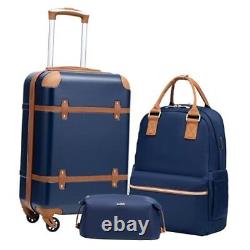 Luggage Set 3 Piece Suitcase Set Carry On Luggage 3 piece set (BP/TB/20) Navy