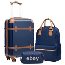 Luggage Set 3 Piece Suitcase Set Carry On Luggage 3 piece set (BP/TB/20) Navy