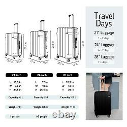 Luggage Set 3mPiece Suitacase ABS Travel Bag Spinner 4 Wheels Trolley 202430