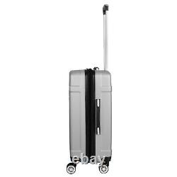 Luggage Set Cabin Suitcase Carry On SILVER 30ABS Spinner Lightwheight Travel