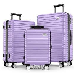 Luggage Set Clearance Lightweight Suitcases with Wheels ABS Lavender Purple