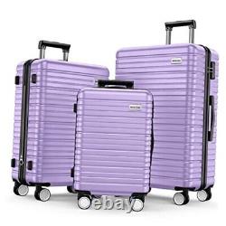 Luggage Set Clearance Lightweight Suitcases with Wheels ABS Lavender Purple