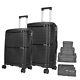 Luggage Sets Indestructible And Super Resilient 8-piece Polypropylene Black