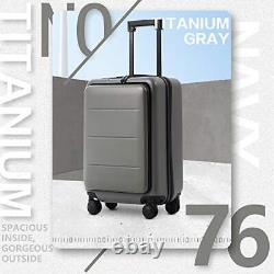 Luggage Suitcase Piece Set Carry On ABS+PC 20in(carry on) Titanium gray