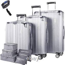 Luggage & Travel Gear Suitcase Set 3-Piece Hard Shell with Stylish Design Trav