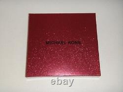 MICHAEL KORS 2pc Travel BOX SET MK Red Cherry Saffiano Passport Case Luggage Tag