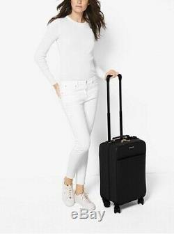 MICHAEL KORS Jet Set Travel Saffiano Leather Suitcase Black Gold Hardware