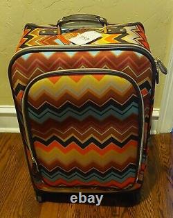 MISSONI Target Zig Zag 28 Suitcase 360 Spinner with Accessory Set New
