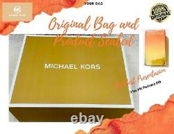 MK Shania Jet Set Chain Large Shoulder Tote Bag Luggage Leather+MK Perfume Gift