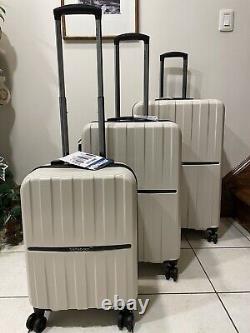 MSRP $1000 Samsonite ExeterDiamond 3Piece Hard Side Expandable Luggage Set/Pearl