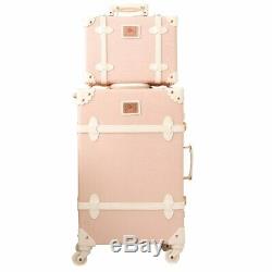 Maletas De Viaje Clásica Con Ruedas Para Mujer Travel Vintage Luggage Set Pink
