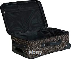 Medium 3-Piece Leopard Print Luggage Set OSFA F165