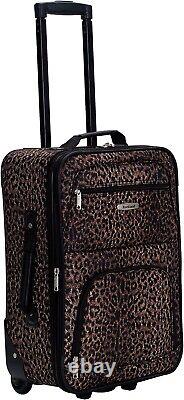 Medium 3-Piece Leopard Print Luggage Set OSFA F165