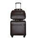 Men's Business Travel Rolling Luggage Set Leather Spinner Suitcase Trolley Bags