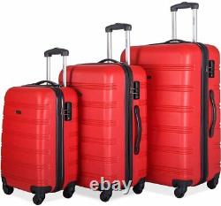 Merax 3 Pcs Luggage Set Expandable Hardside Lightweight Spinner Suitcase With Ts