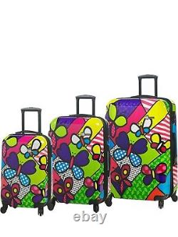 Mia Toro ITALY Butterflies Hardside Spinner Luggage Set 3 Piece 20, 24 & 28