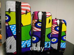 Mia Toro Italia Hamsa Designer Art Suitcase / Luggage Set Bags (nlv)