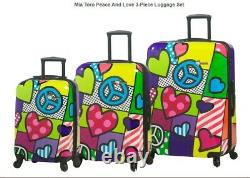 Mia Toro Peace And Love 3-Piece Hardside Luggage Set (20/24/28)