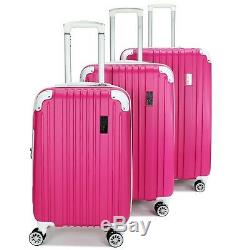 Miami CarryOn Collins Expandable Spinner Luggage Set (Black/Pink/White -2pc/3pc)