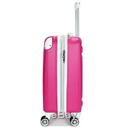 Miami CarryOn Collins Expandable Spinner Luggage Set (Black/Pink/White -2pc/3pc)