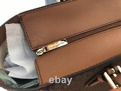 Michael Kors Gilly Large Jet Set Tavel Drawstring Tote Brown Luggag MK Signature