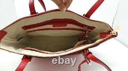 Michael Kors Jet Set Bright Red Large Luggage Pebbled Leather Tote Bag RRP £142