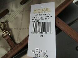 Michael Kors Jet Set Travel Carryall Medium Leather Tote Handbag $298 Luggage