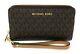 Michael Kors Jet Set Travel Large Flat Zip Mf Phone Case Wristlet Wallet