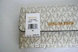 Michael Kors Jet Set Travel Large Trifold Wallet Mk Vanilla Brown (luggage)