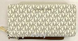 Michael Kors Jet Set Travel MK Signature PVC Leather Continental Wallet Wristlet