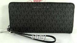 Michael Kors Jet Set Travel MK Signature PVC Leather Continental Wallet Wristlet