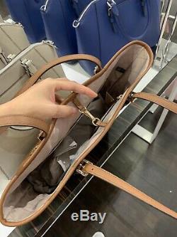 Michael Kors Jet Set Travel Medium Carry All Luggage(brown)Saffiano Leather Tote