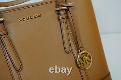 Michael Kors Jet Set Travel Small Top Zip Leather Shoulder Tote Bag Brown