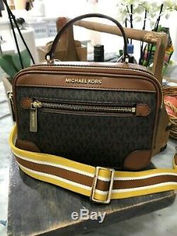 Michael Kors Jet Set Travel Top Handle Camera Crossbody Bag Brown / Luggage $328