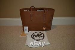 Michael Kors Luggage Brown Large Saffiano Leather Jet Set Travel Ew Tote Bag